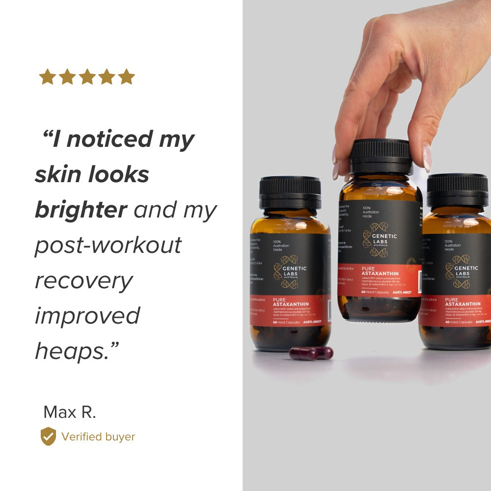3 Month Supply of Pure Astaxanthin with MCT oil | Australian Made