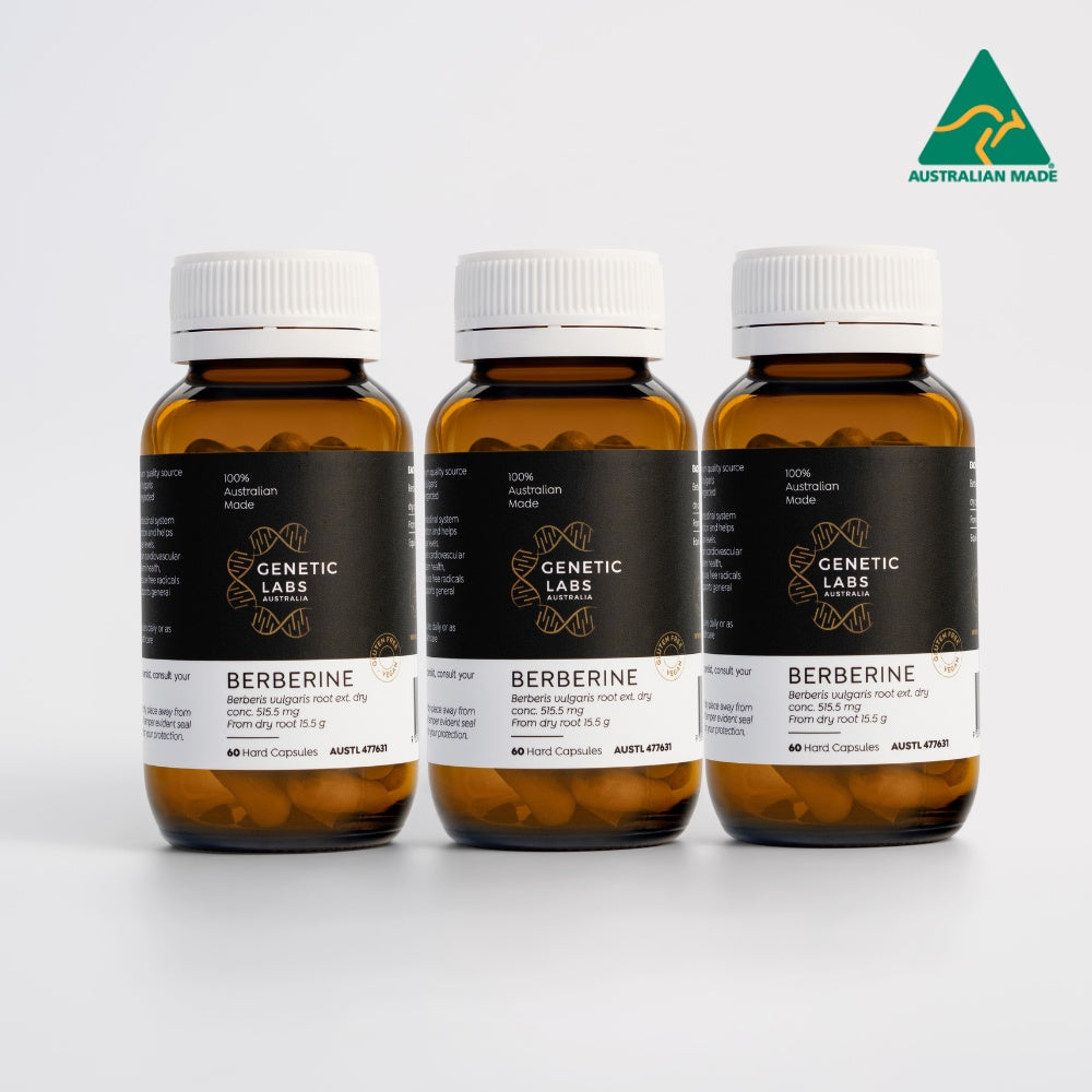 3 Month Supply of Berberine Supplements | 180 x 500mg | Antioxidant | Australian Made