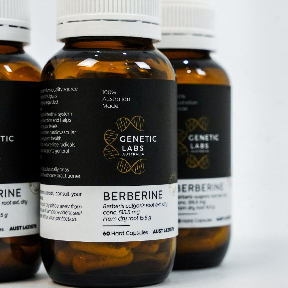 3 Month Supply of Berberine Supplements | 180 x 500mg | Antioxidant | Australian Made - Genetic Labs Australia