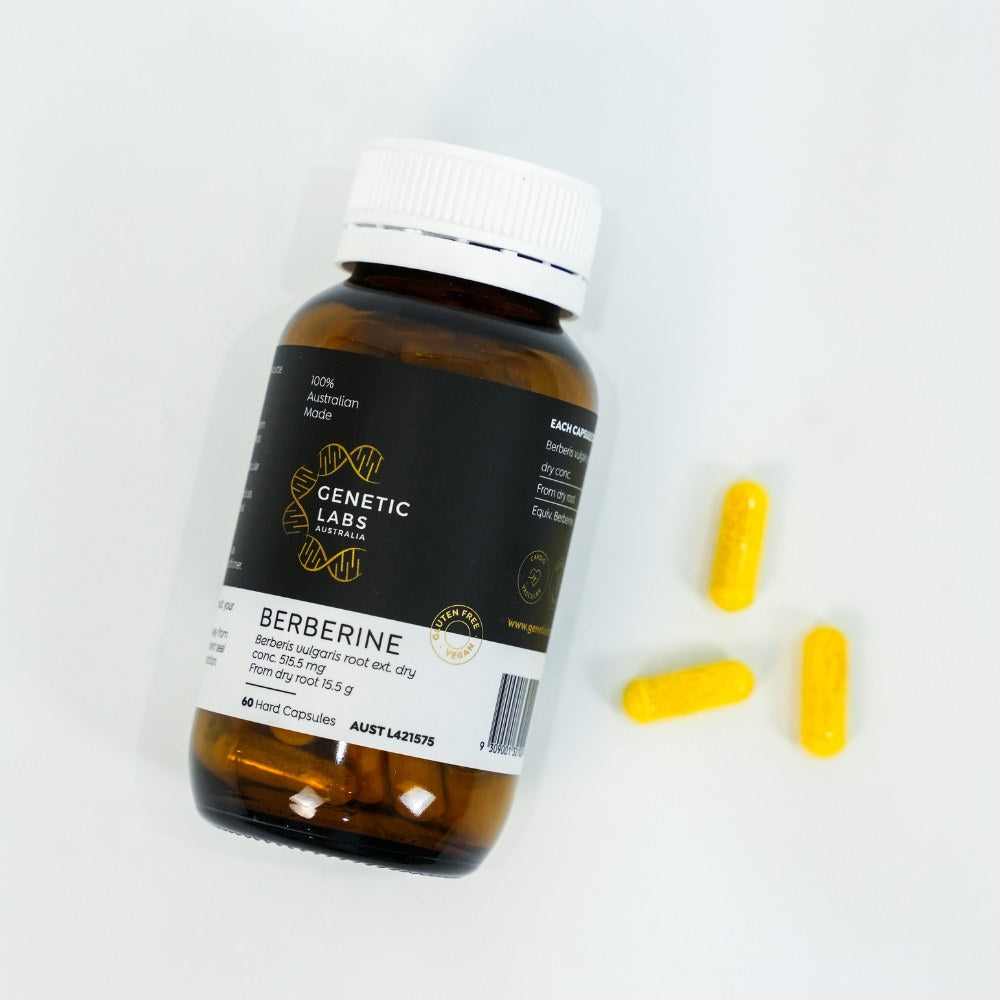 3 Month Supply of Berberine Supplements | 180 x 500mg | Antioxidant | Australian Made - Genetic Labs Australia