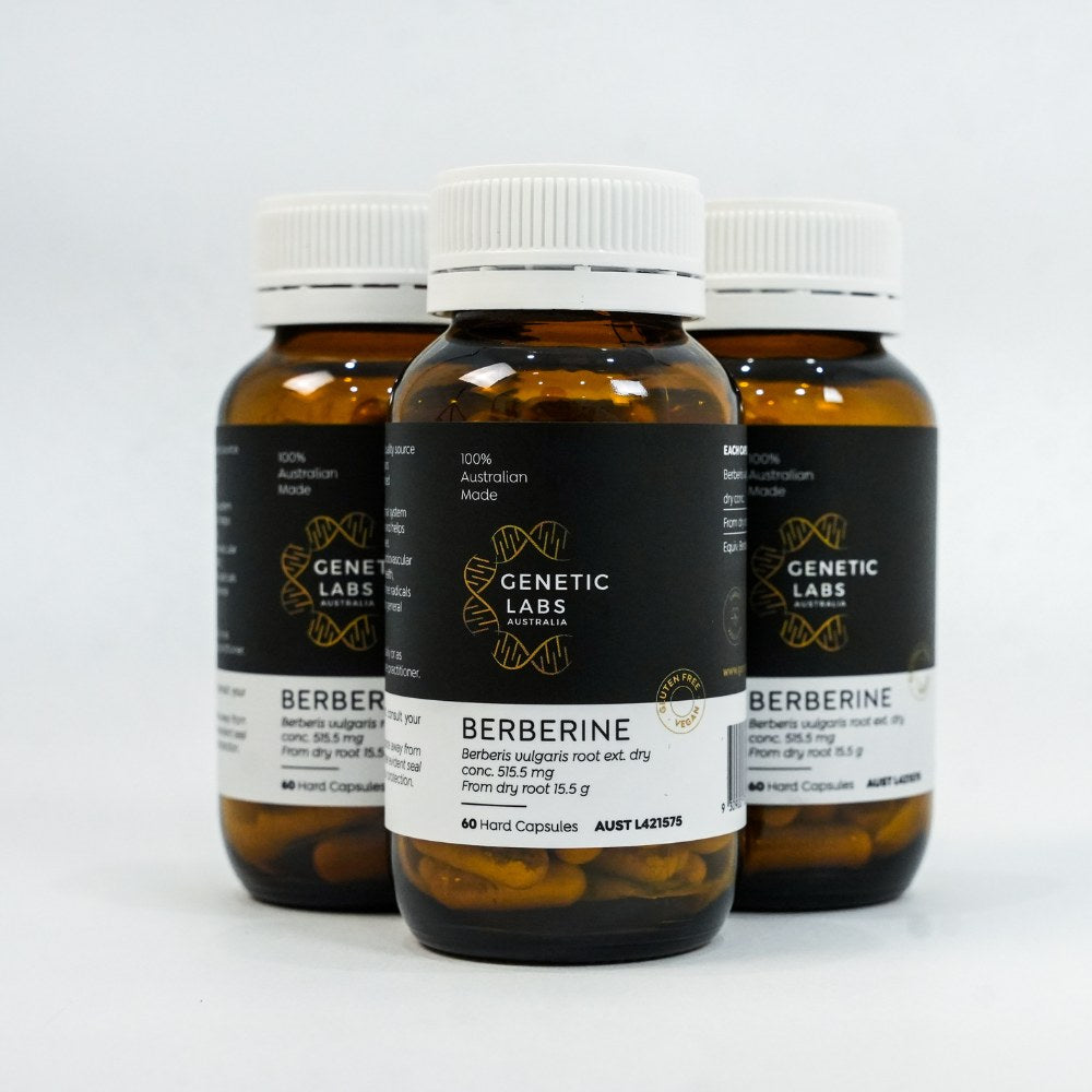 3 Month Supply of Berberine Supplements | 180 x 500mg | Antioxidant | Australian Made - Genetic Labs Australia