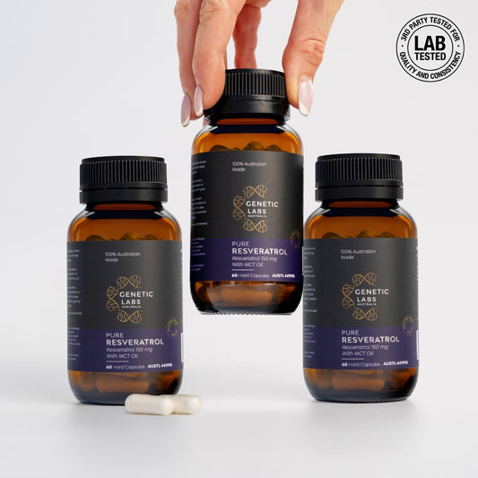 Resveratrol Supplement (3 Month Supply) with MCT Oil | Australian Made | 180 x 150mg