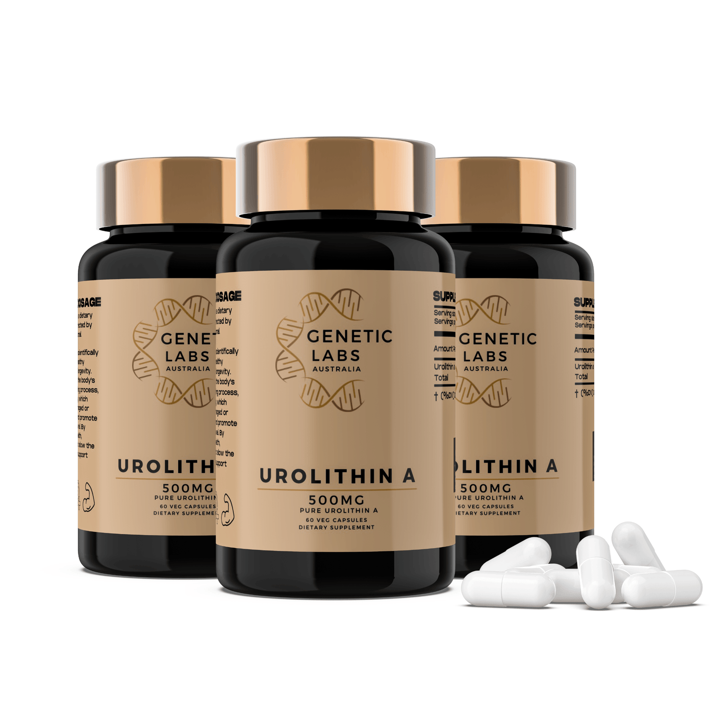 3 Month Supply of Urolithin A Supplement | 180 x 250mg Capsules | Natural Cellular Health Booster - Genetic Labs Australia