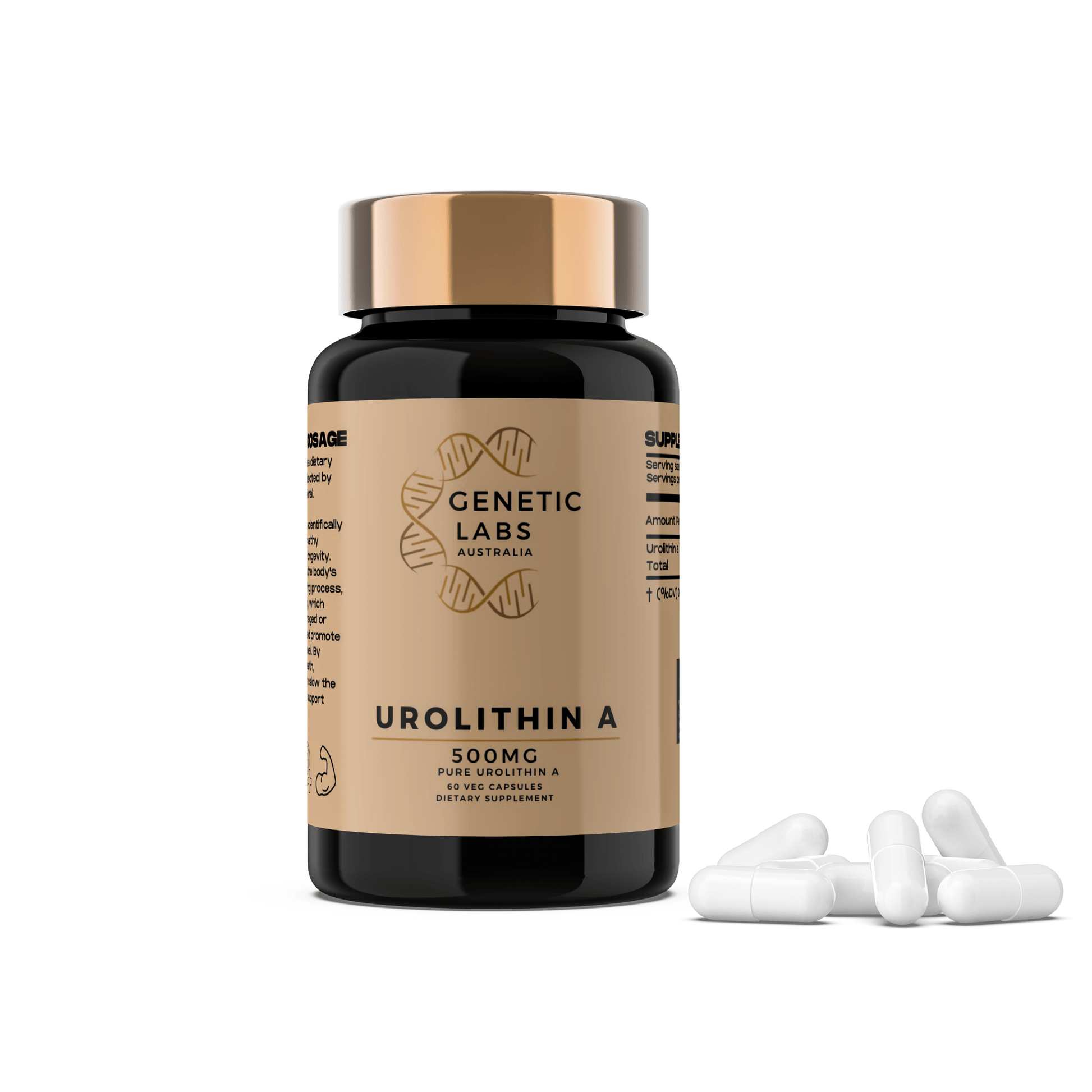 Urolithin A supplement | 60 x 250mg Capsules | Natural Cellular Health Booster - Genetic Labs Australia